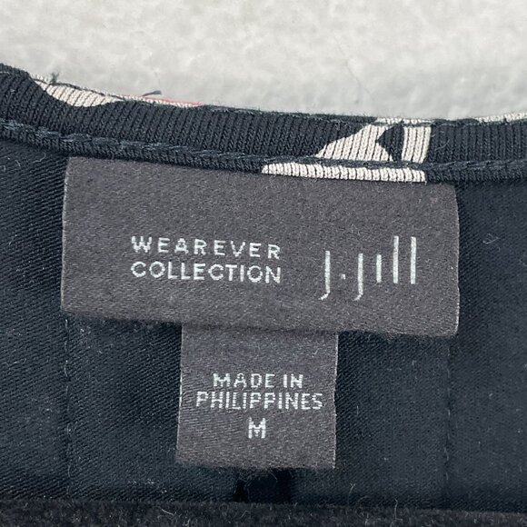 J Jill Wearever Womens Medium Floral Tunic Top Pleated Back 3/4 Sleeve Shirt - Picture 3 of 8